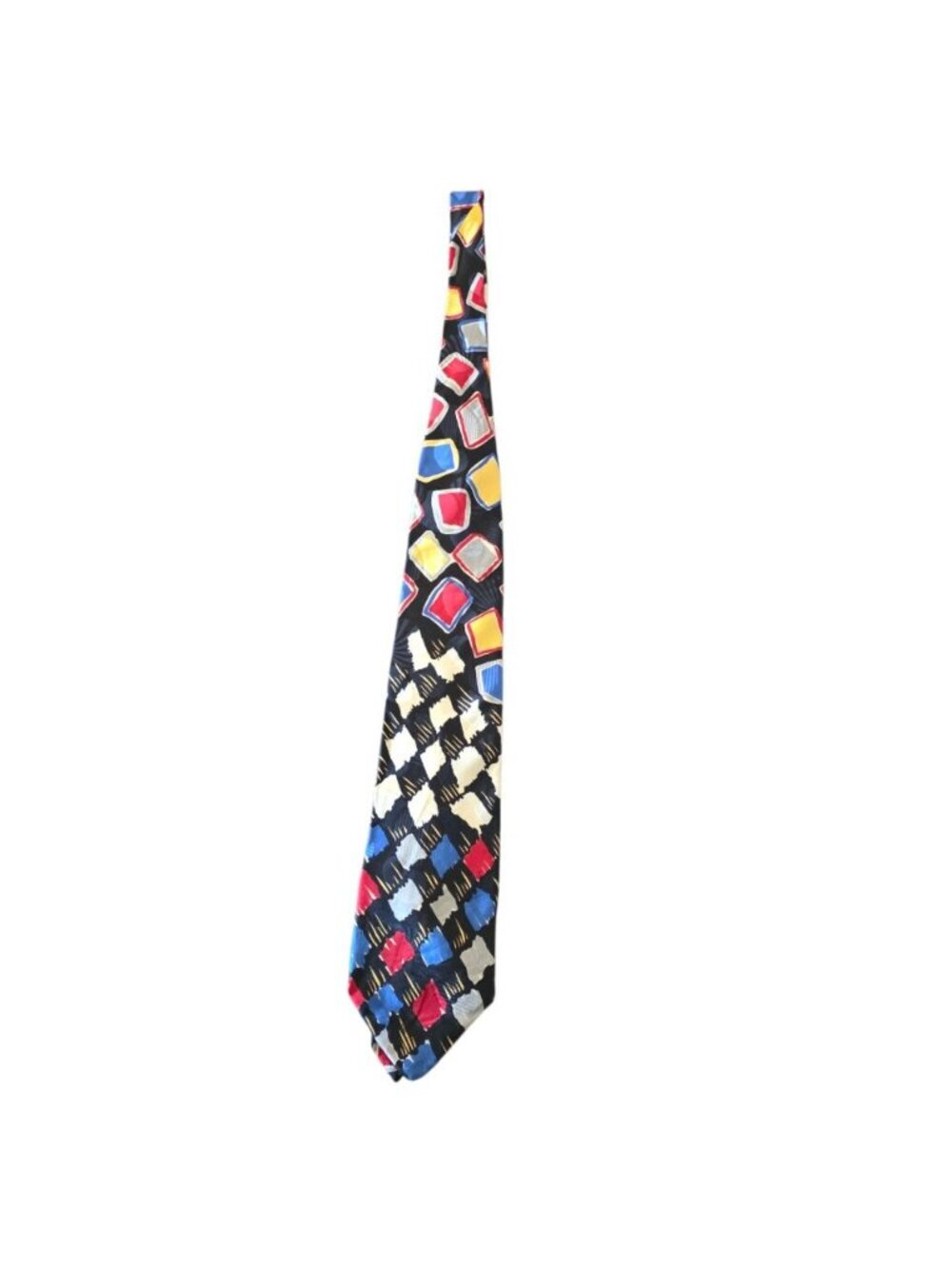 Giorgio Benelli Cravatte 100% Silk Tie Italy Abstract Geometric Red Necktie Vtg - Picture 13 of 13